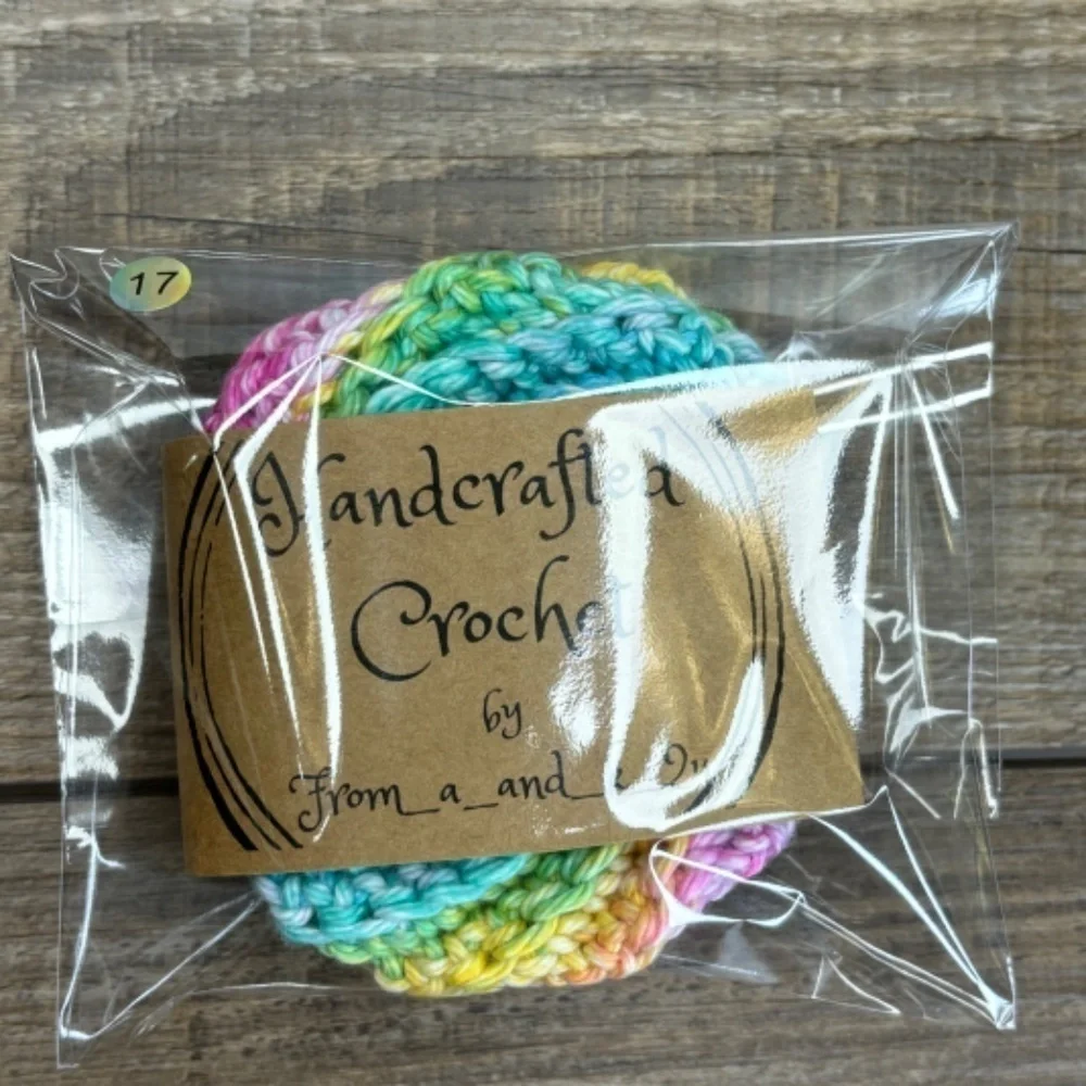 Handcrafted Crochet Spiral Tawashi Scrubbies Set Cotton Yarn Handmade‎ Knit